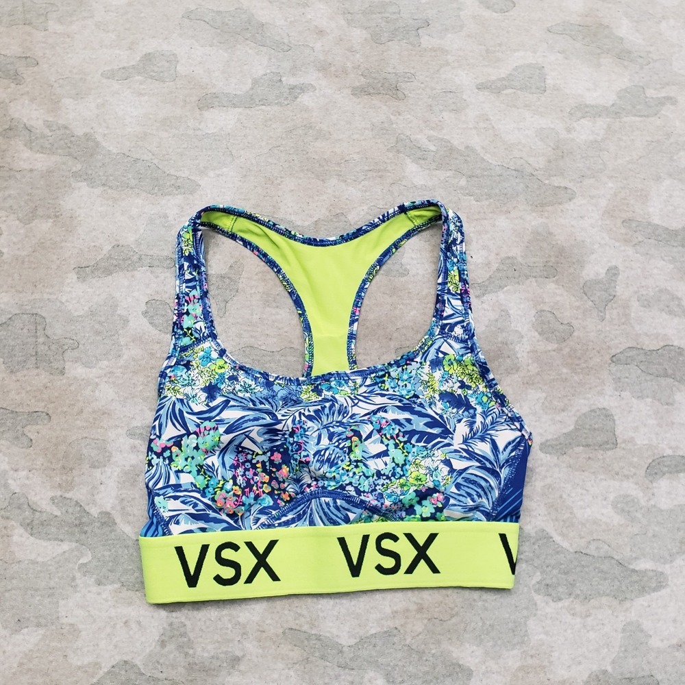 Victoria's Secret Sport Bra Womens XS Blue Pullover Gym Yoga Fitness